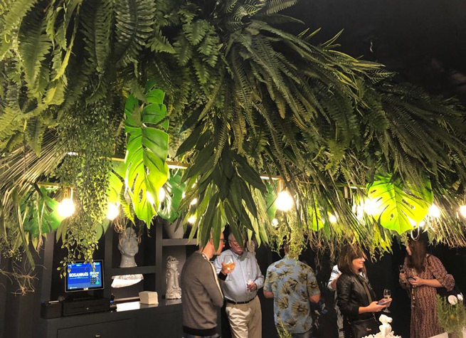 ceiling decor using artificial plants